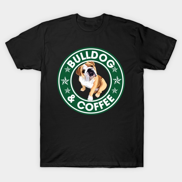 Bulldog And Coffee T-Shirt by ChristianCrecenzio